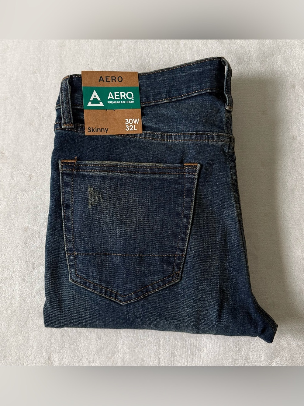 Aeropostale Men’s Skinny Jeans 30x32 Dark Blue Wash Stretch Denim AERO